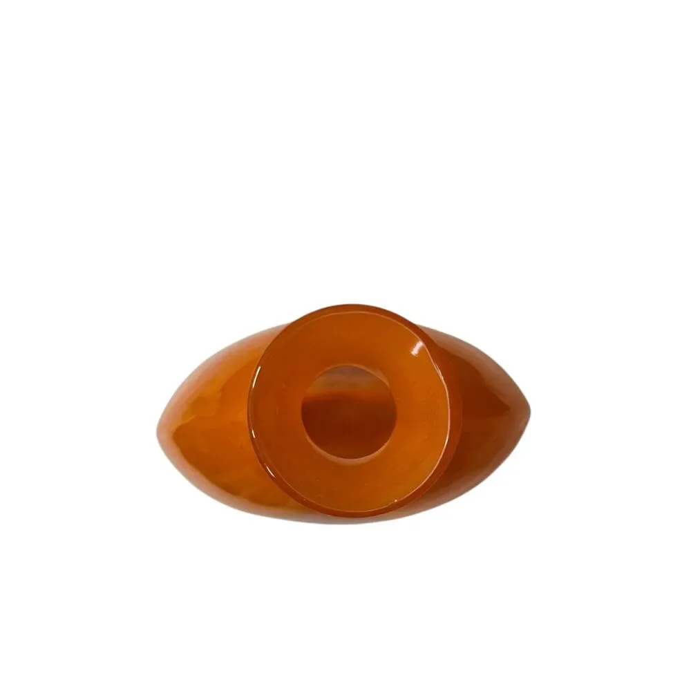 Vintage Orange Art Glass Bud‎ Vase Mid Century Modern Blenko Style Hand Blown